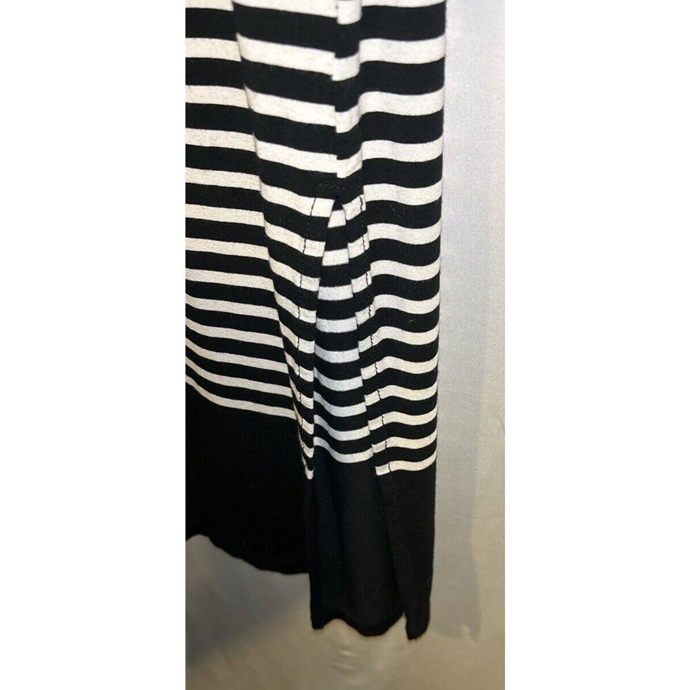 Loft Mixed Stripes Cutout Midi Dress‎ Black/Cream/Gold Size XS - Picture 3 of 7